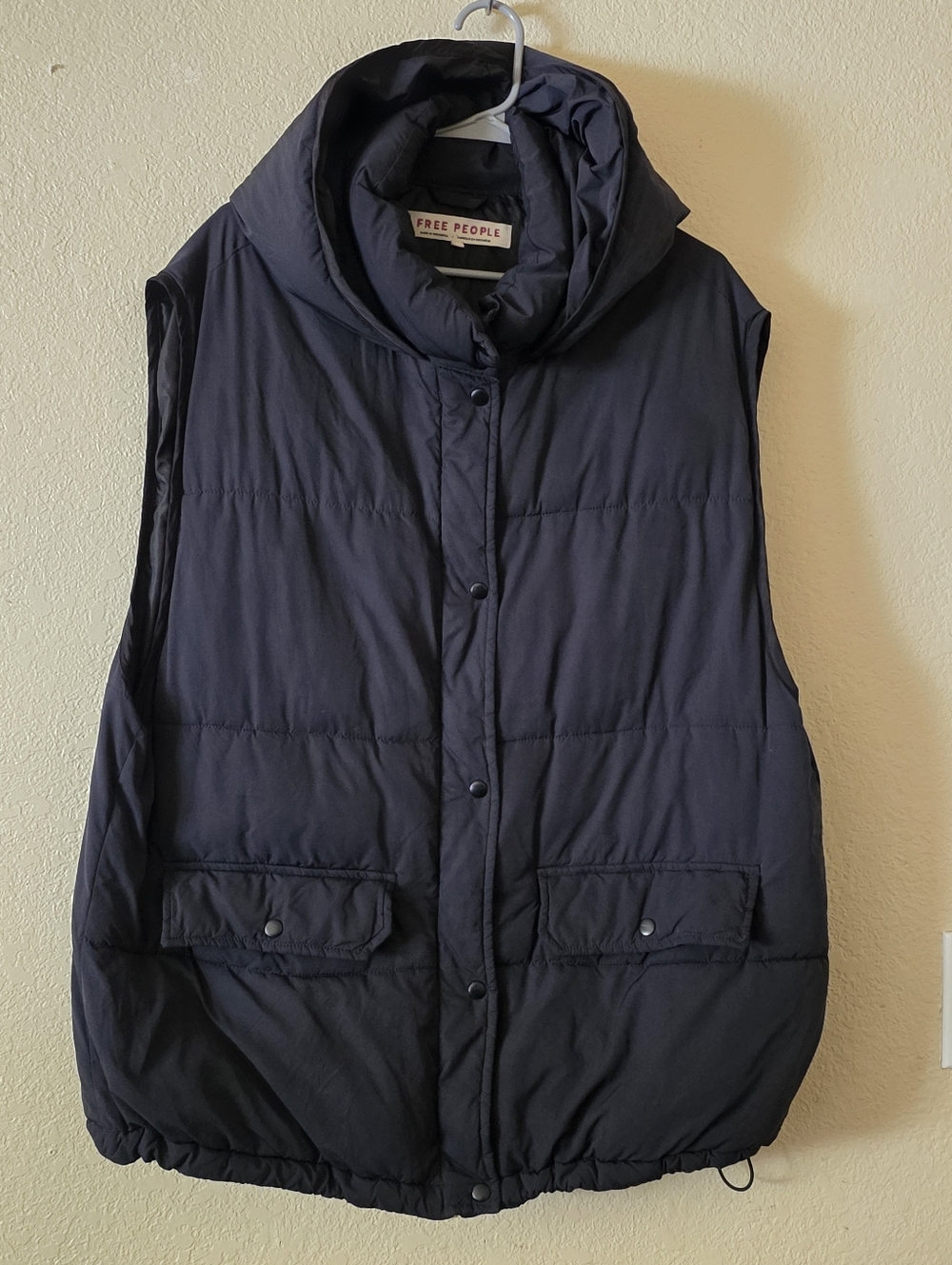 Free People Black Quilted Puffer Vest Size XL